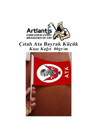 Çıtalı Ata Bayrak Kağıt 20x12 Cm 25 Adet Atalı Bayrak Çıtalı Sopalı Küçük Bayrak Plastik Çubuklu Bayrak