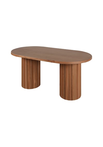 Sierra İskandinav Oval Ahşap Bohem Masa 90x180 Ceviz Ayak - Ceviz Üst