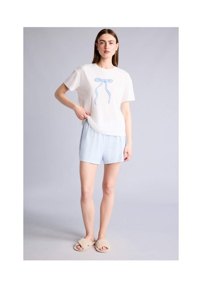 Defacto Regular Fıt Kısa Kollu 2li Softshell Şort Tişört Pijama Takım H7073ax26smbe745 Mavi-be745 Defacto Regular Fıt Kısa Kollu 2li Softshell Şort Tişört Pijama Takım H7073ax26smbe745 Mavi-be745