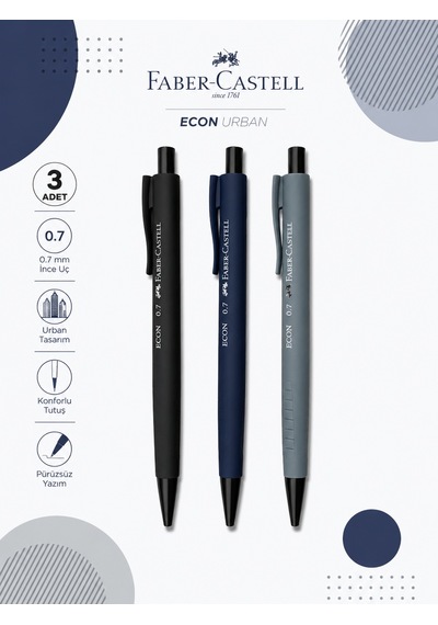 Faber-castell Econ Urban 0,7 Versatil Kalem 3 Adet Set Çok Renkli