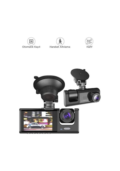 Vothoon Araç İçi 1080p 3 Kameralı Lcd Ekranlı Gece Görüşlü , G-sensör , Geri Görüş Kamera