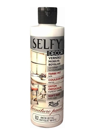Rich Selfy Decor Vernikli Boya 240 Cc 802 Antik Beyaz