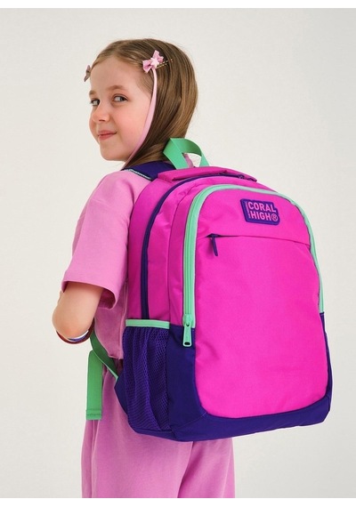 Coral High İlkokul Çanta Takımı Pembe Mor Kız Çocuk Okul Çantası Seti