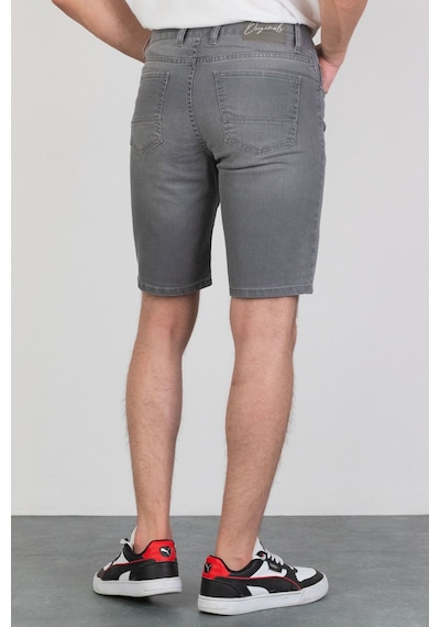 HLT Jeans Erkek Taşlamalı Rahat Kesim Esnek Likralı Gri Kot Jean Şort 001