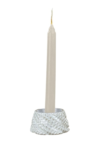 Mumluk Şamdan Tealight Ve İnce Mum Uyumlu Ejderha Yumurtası Model - Gümüş
