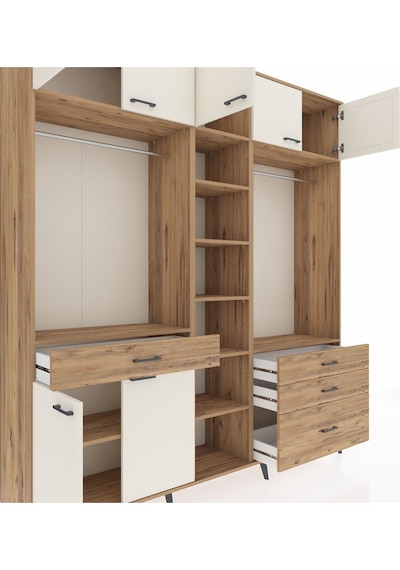 Hyperion Dolap 11 Raflı 4 Çekmeceli 2 Askılı 220x44x243 Çam-aytaşı/çam Aytası/atlas Çam Hyperion Dolap 11 Raflı 4 Çekmeceli 2 Askılı 220x44x243 Çam-aytaşı/çam Aytası/atlas Çam