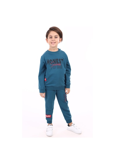 Toontoy Erkek Çocuk Baskılı Eşofman Takım Petrol Mavi