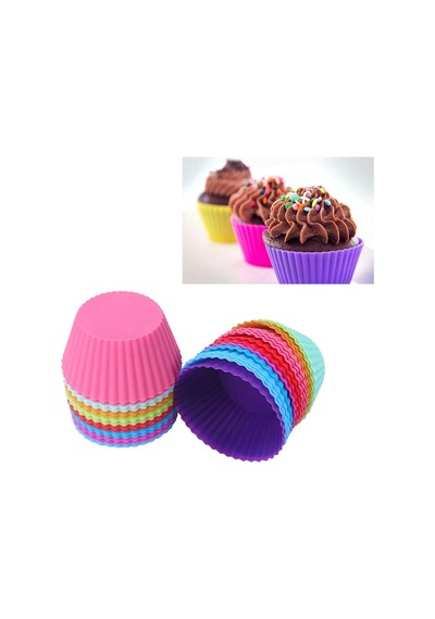 Yapışmaz Renkli Silikon Muffin Kek Kalıbı 6Lı