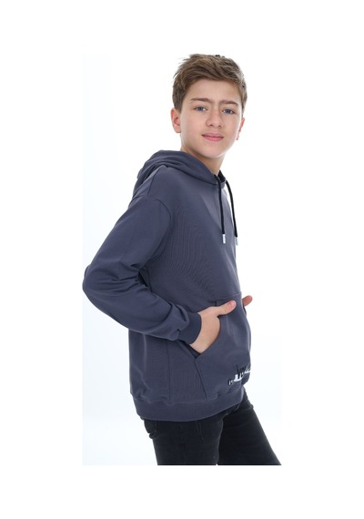Toontoy Kids Toontoy Erkek Çocuk Oversize Kapüşonlu Cepli Baskılı Sweatshirt - 2 İplik Füme Toontoy Kids Toontoy Erkek Çocuk Oversize Kapüşonlu Cepli Baskılı Sweatshirt - 2 İplik Füme