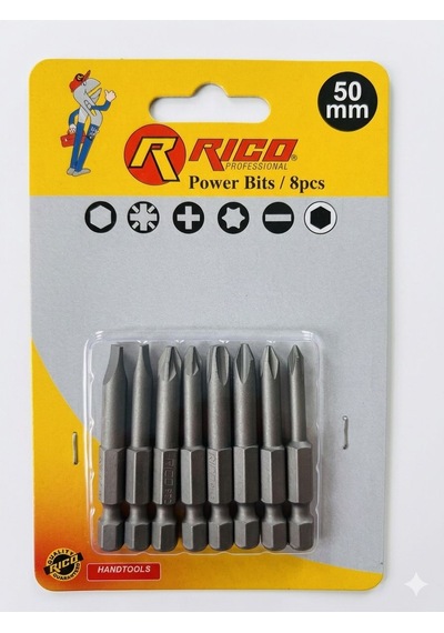 Rico Yıldız Düz Bits Uç Seti 8 Parça-50 Mm