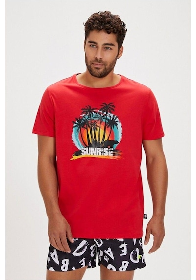 24.01.07.040 Bad Bear Rıcardo Erkek T-shirt Crımson Red 24yyz6000012 Yz6031