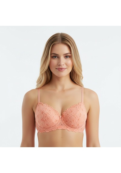 Bonbon Kadın Yarım Kaplı Dantelli Sütyen Bb2079 Oranj