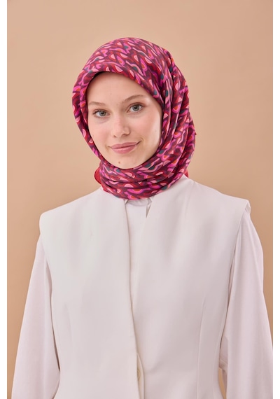 Silk Home Aura Eşarp 140006-03 Çilek Kırmızısı, Mürdüm, Toz Pembe, Yeşil, Turuncu