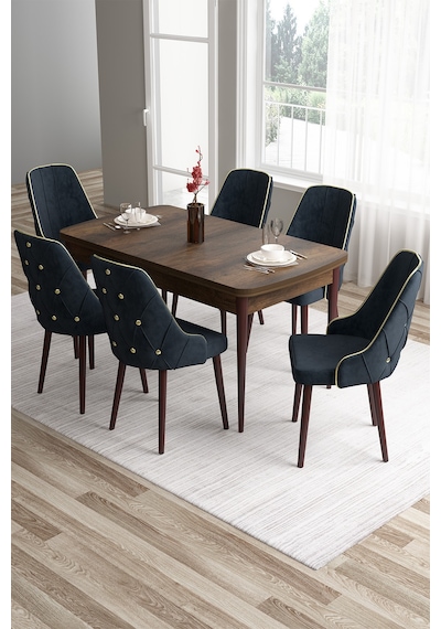Canisa Tia Serisi 80x132 Açılabilir Mdf Mutfak Masası Takımı Barok Desen Masa 6 Antrasit Sandalye Masa Barok Ahşap Desen Sandalye Antrasit Canisa Tia Serisi 80x132 Açılabilir Mdf Mutfak Masası Takımı Barok Desen Masa 6 Antrasit Sandalye Masa Barok Ahşap Desen Sandalye Antrasit
