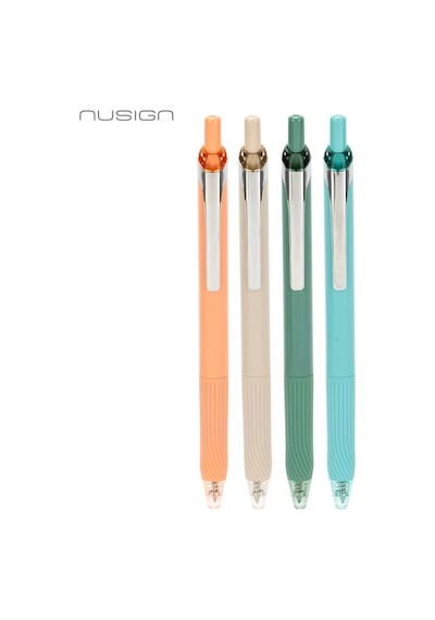 Nusign 0.7 Mm Jel Kalem Siyah Mürekkep Ergonomik Yazım Kalemi 4'lü
