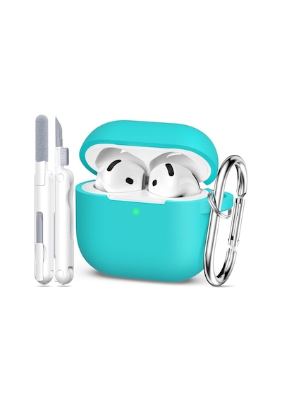 Apple Uyumlu AirPods 4. Nesil Kılıf Standart Yumuşak Silikon Kılıf Turkuaz