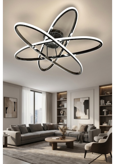 Atom Plafonyer Salon - Oturma Odası Led Avizesi Renkli