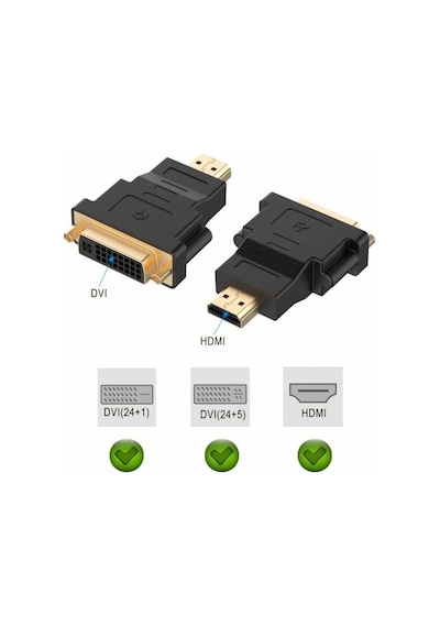 Hdmi Dvi Hdmı Erkek To Dişi Dvı 24+5 Erkek Çevirici Aparat