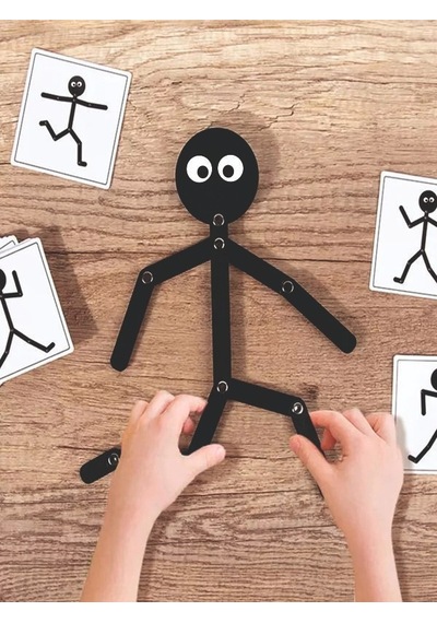 Ahşap Eğitici Oyuncak Montessori Çöp Adam Ahşap Oyuncak Ahşap Yap