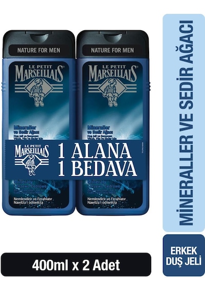 Le Petit Marseillais Men Mineraller ve Sedir Ağacı Duş Jeli 400 ml x  2