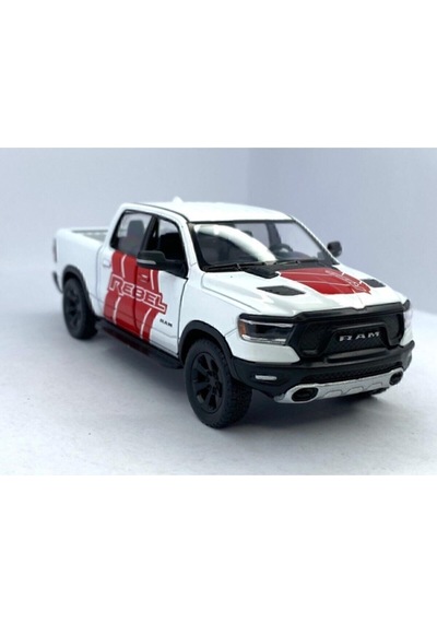2019 Dodge Ram 1500 W - Çek Bırak 5inch. Lisanslı Model Araba, Oyuncak Araba 1:46 Beyaz