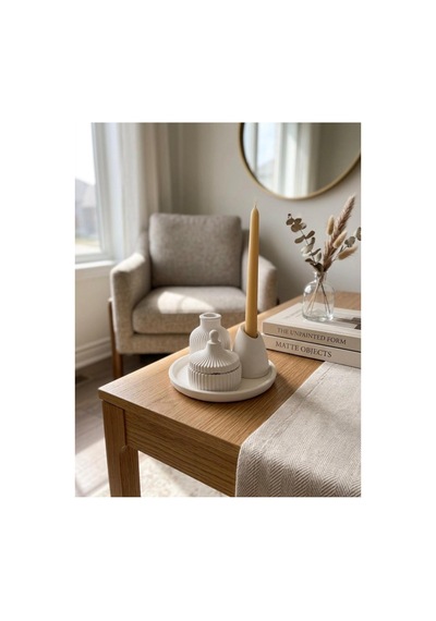4 Lü Set Vazo Kapaklı Şekerlik Tepsi Seti Beyaz - 916706598