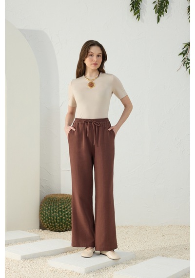 Aker Kahverengi Beli Lastikli Pijama Altı Kahverengi Kahverengi