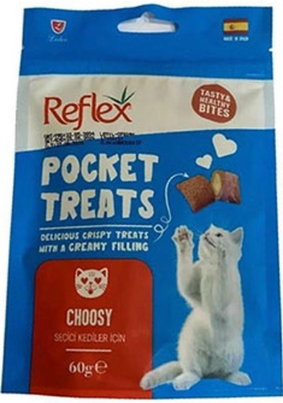 Reflex Pocket Treats Choosy Seçici Kediler için Tavuklu Kedi Ödülü 60 G