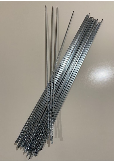 Mobilreyon Kare Ciğer Şişi 12 Adet, Galvanizli Kare Ciğer Kuşbaşı Şişi 3mm- 50 Cm
