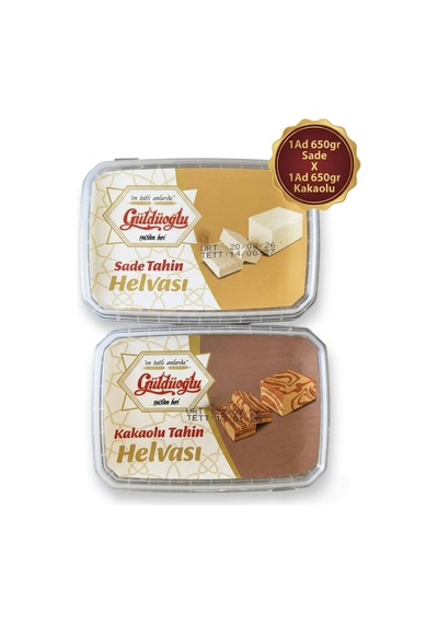 Tahin Helvası Paketi - 1 Adet Sade 650g + 1 Adet Kakaolu 650g