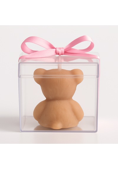 30'lu Hoş Geldin Bebek Ayıcık Mum Hediyelik Kız Bebek Mevlid Baby Shower El Yapımı Kahverengi