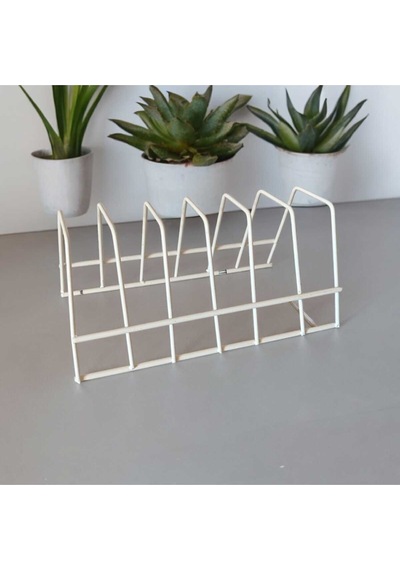 Tabaklık Rafı- Tencere Kapak Düzenleyici-tabak Kurutmalık -6 Bölmeli Krem Stand Metal 22 X 12 Bej Tr Diğer