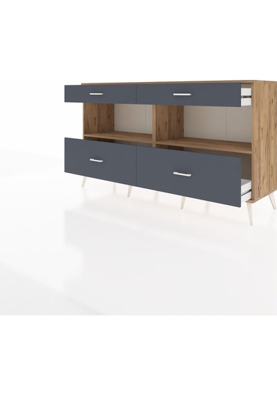 Hyperion Konsol 2 Raflı 4 Çekmeceli 176x44x99 Çam-çam/antrasit Çam-çam/antrasit Hyperion Konsol 2 Raflı 4 Çekmeceli 176x44x99 Çam-çam/antrasit Çam-çam/antrasit