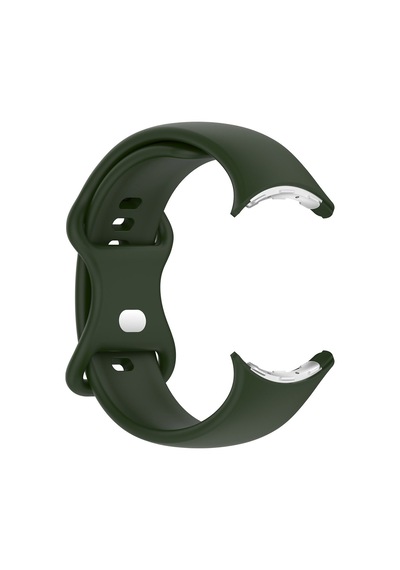 Caseonn Google Pixel Watch 5 45mm Kordon Esnek Spor Silikon Kayış Koyu Yeşil