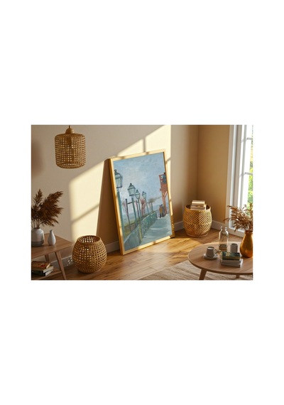 Klasik Sanat Van Gogh Moulin De Blute-fin Terası Çerçevesiz Poster 21x30 Cm A4 Tablo Yağlı Boya