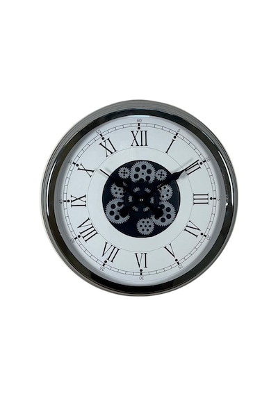 Silver Empire 60 Cm Çarklı Krom Duvar Saati Çok Renkli