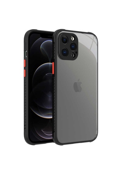 Mobilteam Apple iPhone 12 Pro Max Uyumlu Kaff Kılıf-siyah Siyah