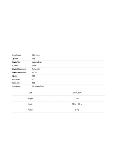 Bemis 3x16 A Cee Norm Priz Bc1-1403-2312