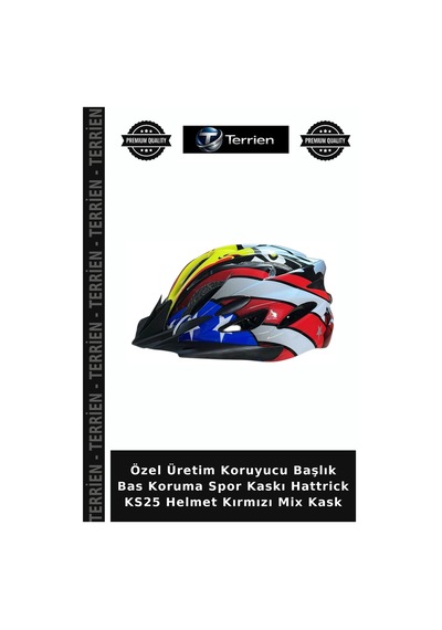 Özel Üretim Koruyucu Başlık Bas Koruma Spor Kaskı Hattrick Ks25 Helmet Kırmızı Mix Kask