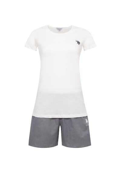 U.s. Polo Assn. Kadın 207 Ekru Şort Takım Gri Melanj
