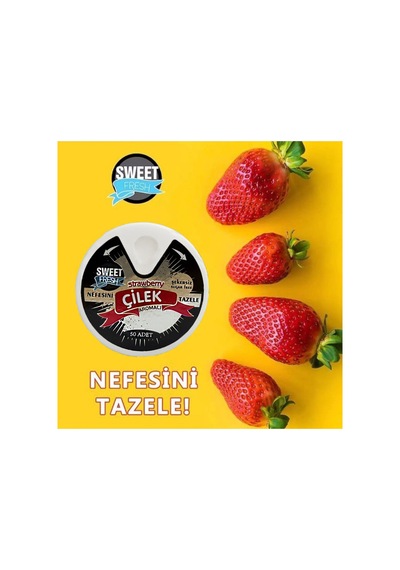 Çilek Aromalı Şekersiz Şeker 10gr