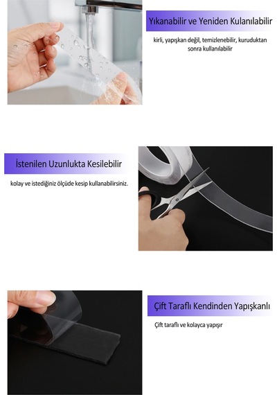 Çift Taraflı  Nano Bant Kuvvetli Silikon Jel    Yapıştırıcı