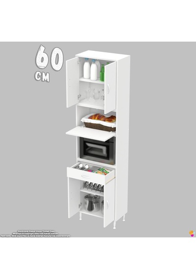 Modilayn Ece Fırın Bölmeli Çok Amaçlı Dolap Kapaklı Çekmeceli - Mutfak Ve Kahve Düzeni 60 Cm Beyaz Modilayn Ece Fırın Bölmeli Çok Amaçlı Dolap Kapaklı Çekmeceli - Mutfak Ve Kahve Düzeni 60 Cm Beyaz