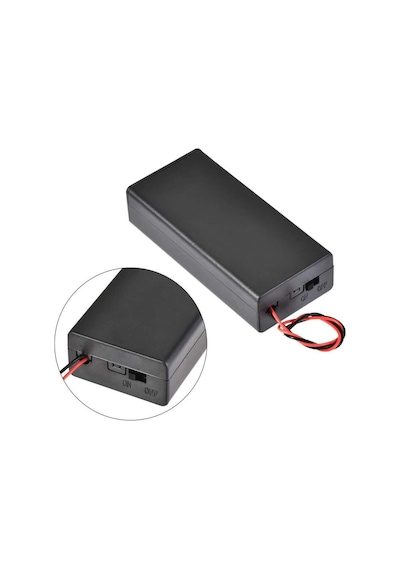 18650 2li Pil Kutusu On/off Anahtar 15cm Kablolu 2 Adet Seri Lityum Lion Dc 7.4v Kapaklı Batarya