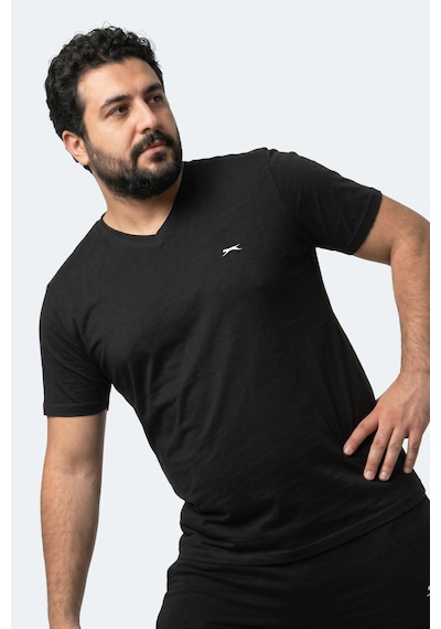 Slazenger Rıvaldo Jmb Erkek Büyük Beden Siyah Tişört