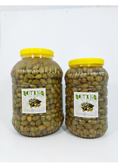 Etik Yerli Ürünler Eğri Çekirdek Cinsi Küçük Boy Kırma Tatlanmış Zeytin 5 KG + 3 KG