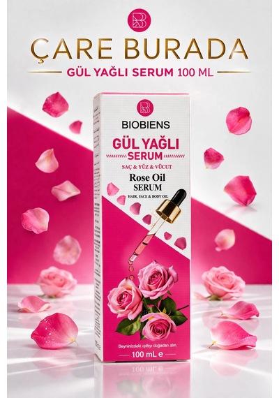 Gül Yağlı Serum 100 Ml Saç & Vücut & Yüz + Gül Özlü Nemlendirici Krem 150 G + Gül Özlü Güzellik Sa