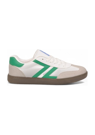 Lento Beyaz-yeşil Bağcıklı Hafif Rahat Unisex Yürüyüş Ve Spor Ayakkabı Sneaker 234750 Beyaz - Yeşil