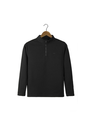 Terapi Men Erkek Siyah Rahat Kalıp Yarım Fermuarlı Bato Yaka Basic Sweatshirt 21k-5200179-2 - Siyah Terapi Men Erkek Siyah Rahat Kalıp Yarım Fermuarlı Bato Yaka Basic Sweatshirt 21k-5200179-2 - Siyah