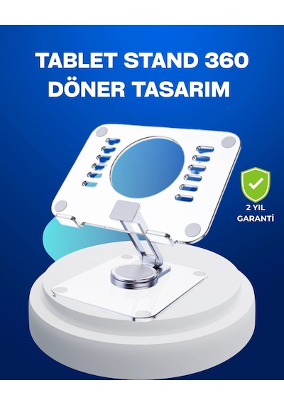 Hubrendy Tekno Katlanabilir Tablet Standı Ayarlanabilir Kaymaz Şeffaf Tasarım